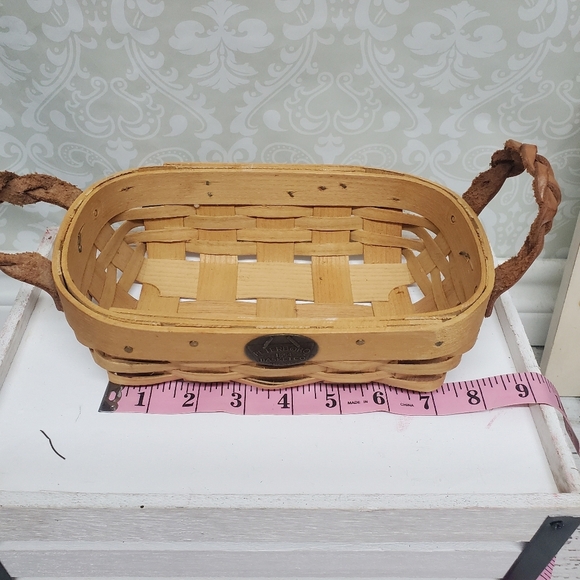 Peterboro Basket Co Rectangular Braided Leather Handles USA - Picture 8 of 10